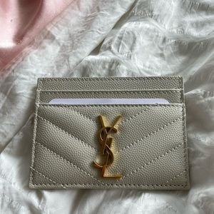 Saint Laurent Vintage White Card Holder